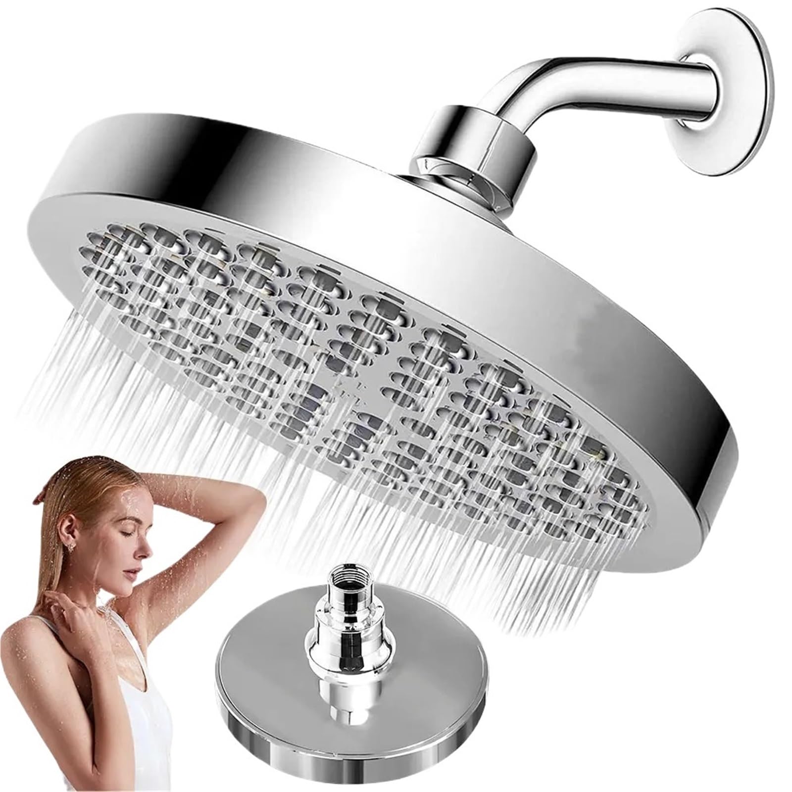 Pommeau de douche effet pluie rond pour kit et pièces de rechange