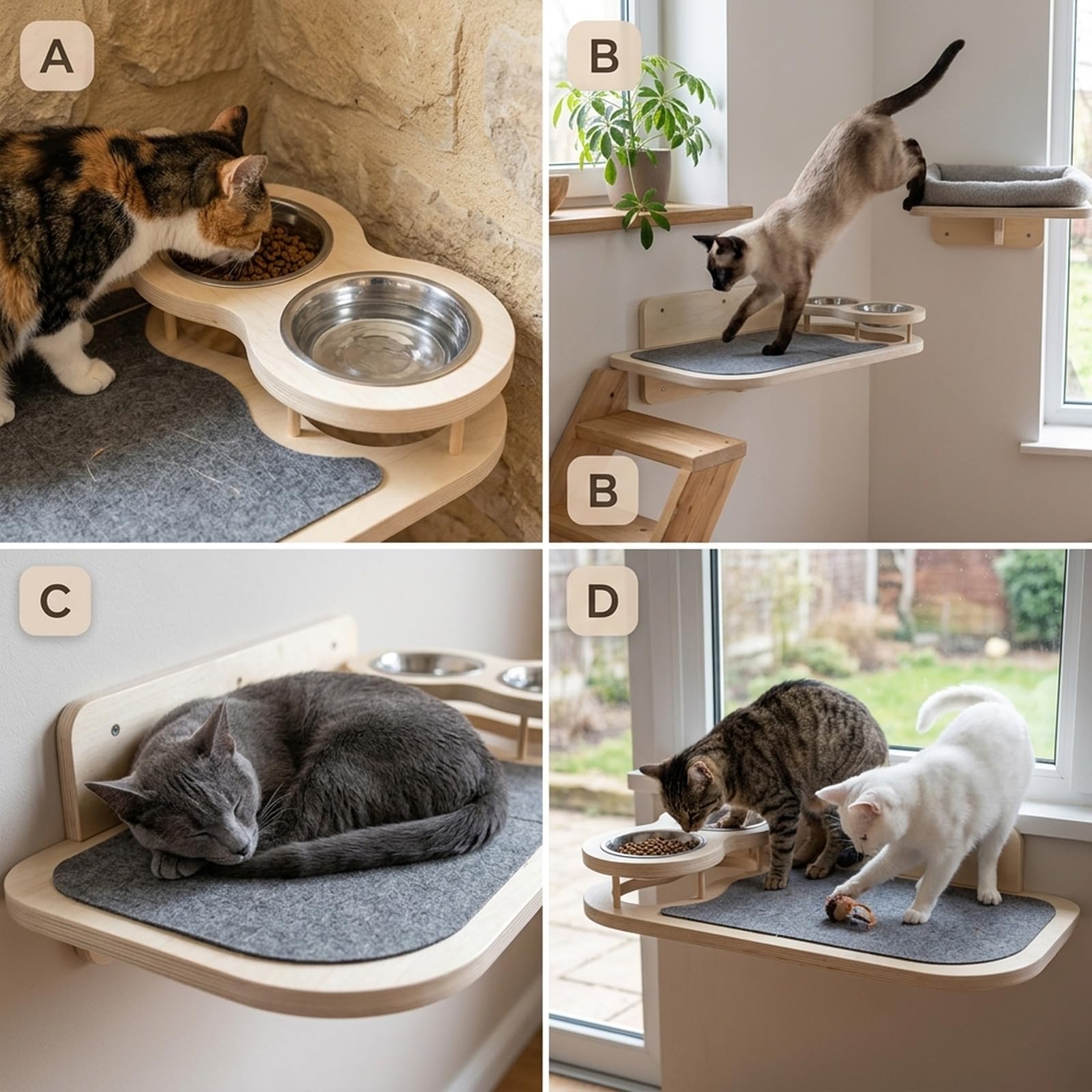 Erhöhter Katzen Lounge Futterspender
