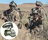 Vista 7 de AOUTACC Máscara y gafas de Airsoft, media máscara de malla de acero y gafas para CS Paintball, tiro, juego de guerra, cosplay