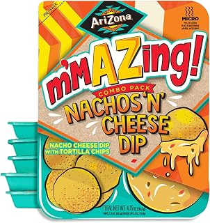 AriZona m'mAZing Nachos & Cheese Combo Snack Trays (6 Pack) - Crunchy Tortilla Chips with Melty Dip