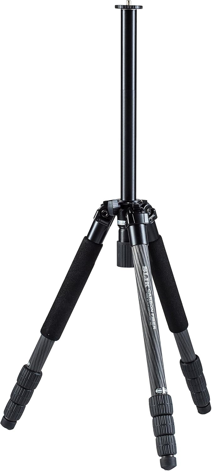 SLIK Pro 824 CF 4-Section Carbon Fiber Tripod - Black : Tripod Legs : Electronics