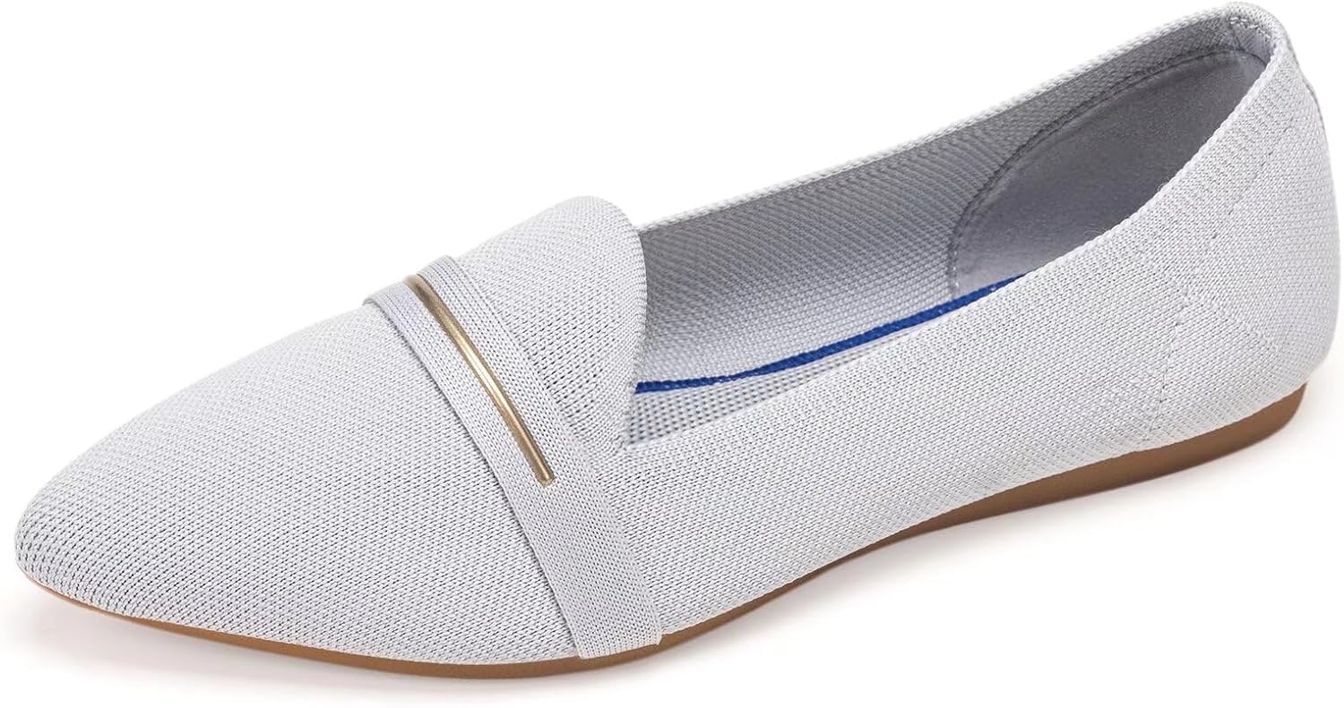 Frank Mully Women's Casual Loafer Flats Slip On Loafer Shoes Comfortable Knit Flat Shoes Classics Pointy Toe Loafer Flats,for Work,Travel - Image 5