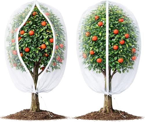 Fruit Tree Netting Cover with Zipper & Drawstring, 2 Packs