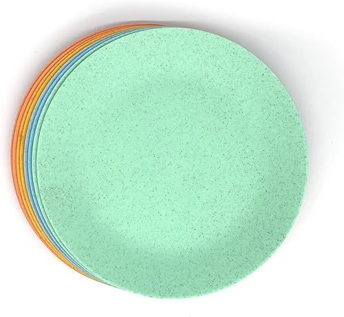 Miniatura 3 de Yalin Juego de platos ligeros de paja de trigo para cenaalmuerzo, platos redondos irrompibles de 10 pulgadas, platos de picnic para fiestas de