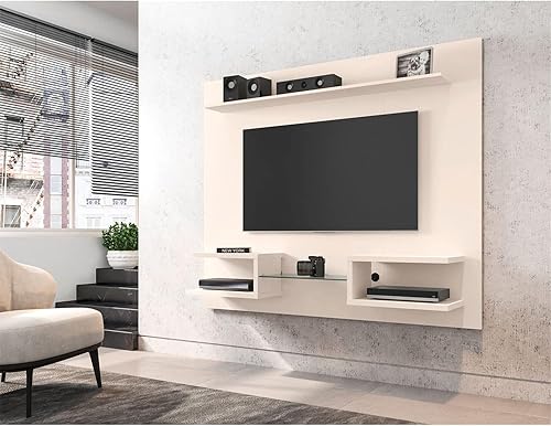 Miniatura 2 de Manhattan Comfort Plaza - Centro de entretenimiento flotante para sala de estar, soporte de TV montado en la pared con estantes de exhibición