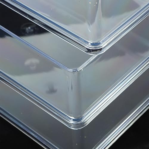Miniatura 5 de Bandeja apilable de acrílico de 3 niveles, bandeja de acrílico transparente, caja de almacenamiento de documentos para oficina, espacio de trabajo,