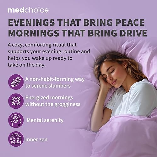 Miniatura 5 de MEDCHOICE Melatonina 10 en 1 6 mg ayuda natural para dormir, suplemento para dormir con L teanina, 5 HTP, GABA, raíz de valeriana, manzanilla,