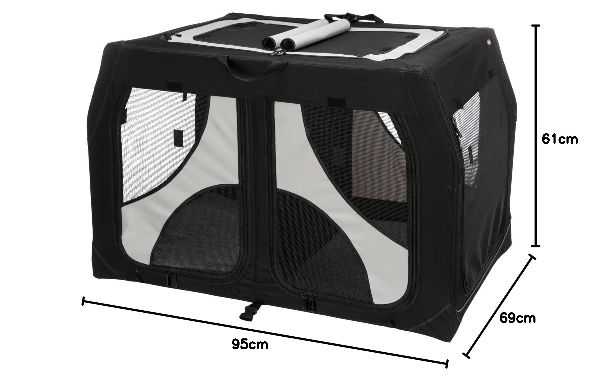Trixie Vario Double Tour skrzynka transportowa, 95 x 69 x 61 cm, 57 cm, czarna/szara