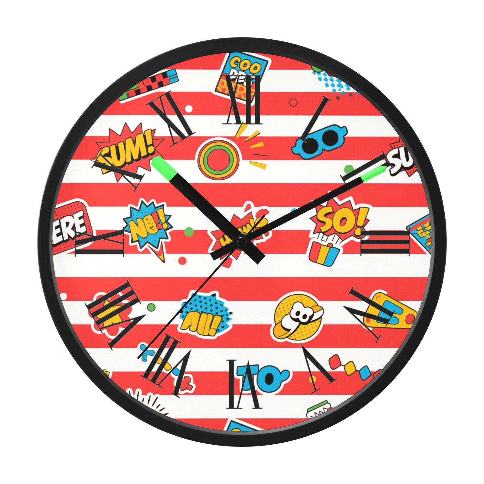 Horloge murale sans tic-tac lumineuse ronde pour bien dormir