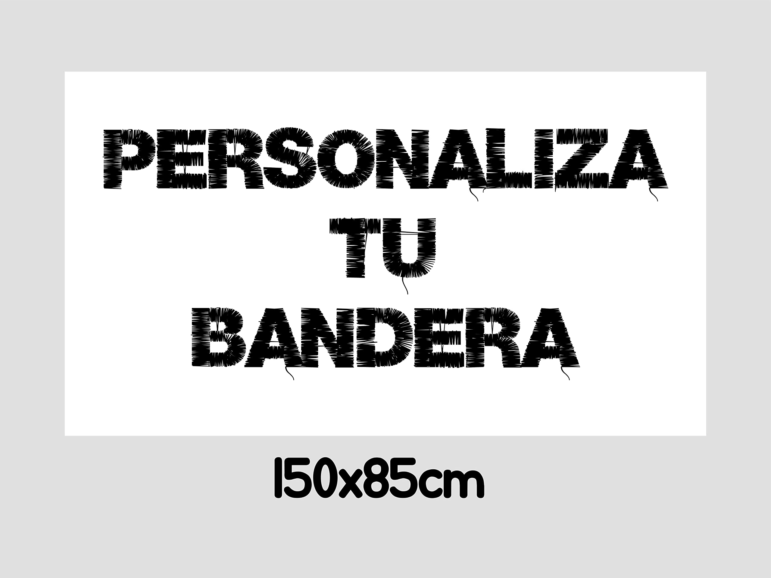 Oedim Bandera Horizontal Personalizada, 150x85cm, Reforzada y con Pespuntes, Bandera con 2 Ojales Metálicos y Resistente al Agua
