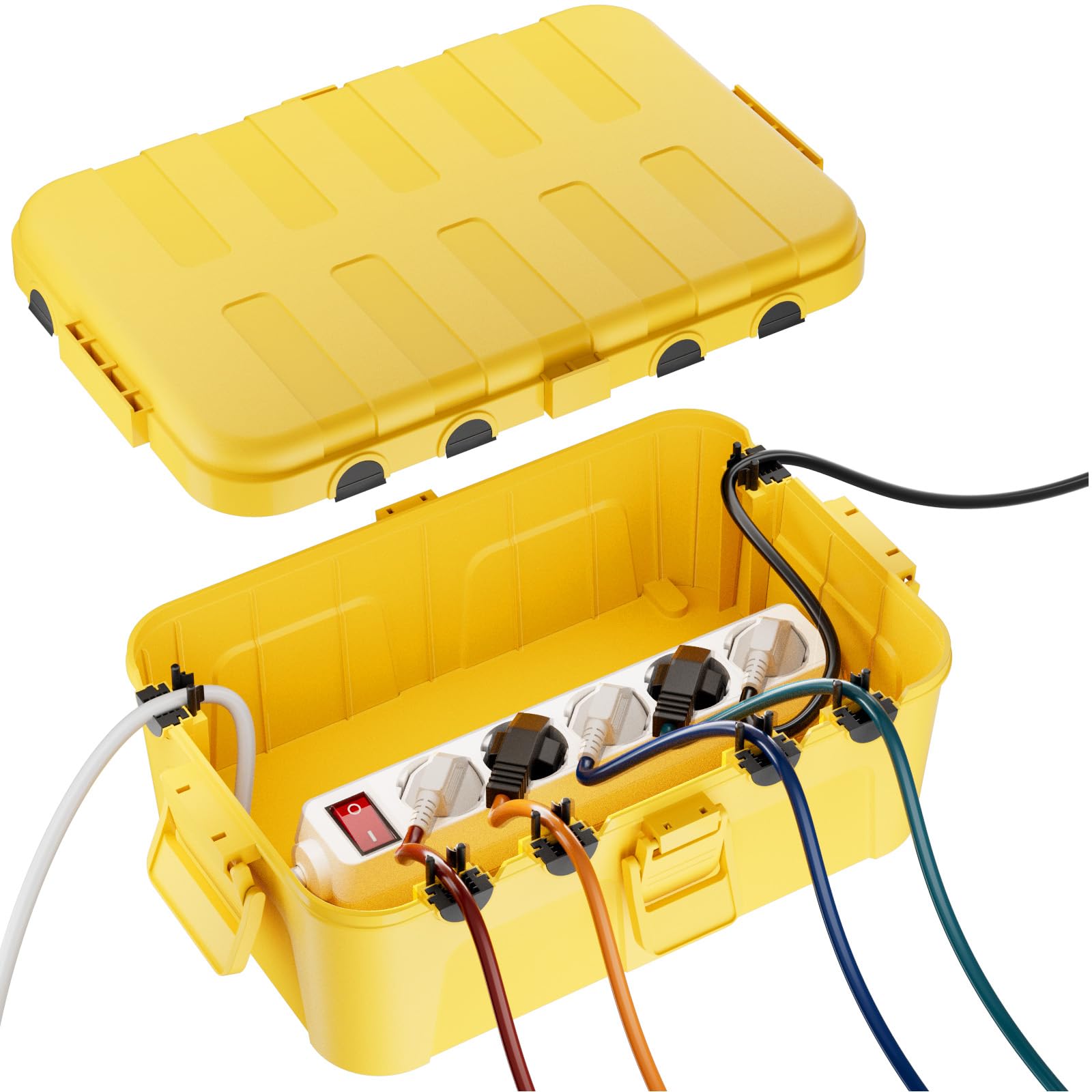 RESTMO Große Wasserdichte Kabelbox Outdoor, IP54 Verteilerdose Außen Wasserdicht, 32 x 22 x 13 cm Wasserdichte Box für Garten, Schutz von Verlängerungskabel, Steckdosenleisten, Außensteckern