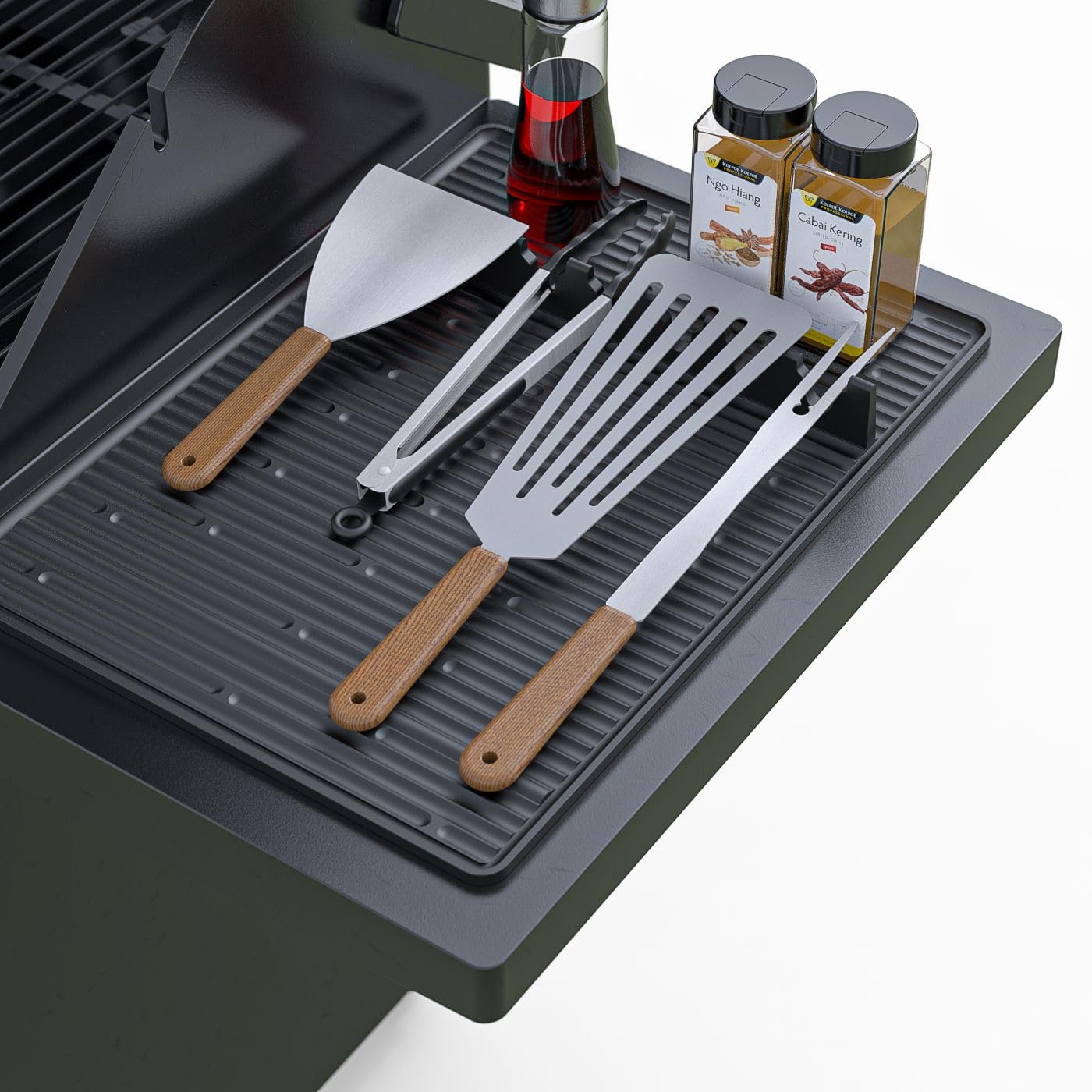 Accessorio per barbecue in silicone per barbecue laterale, accessorio per barbecue Napoleon, accessori per barbecue, supporto per utensili, tappetino per spatola, tappetino per cucina, piano di lavoro