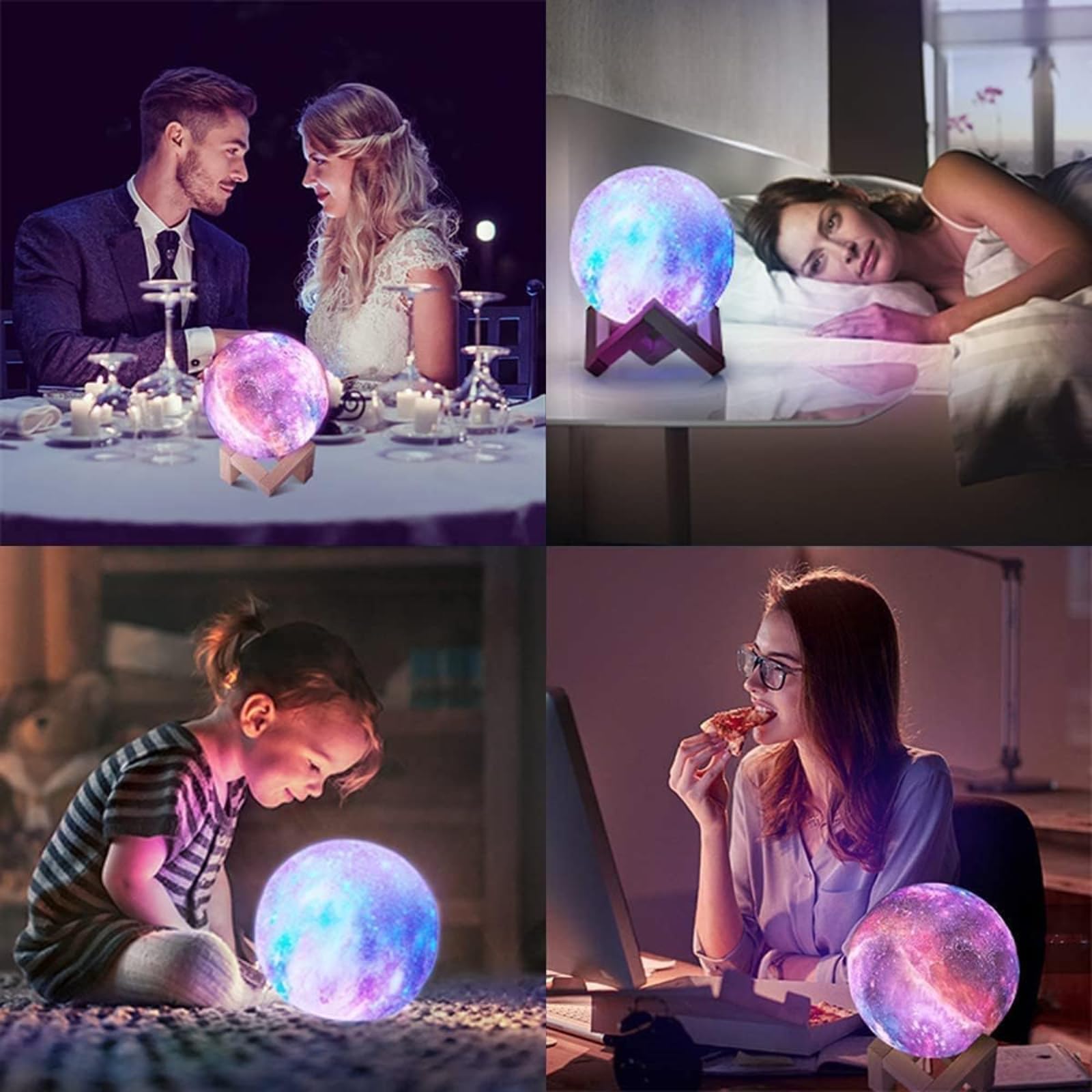 Lámpara de noche de cielo estrellado 3D con control remoto, recargable por USB y enchufable, luz de noche para niños y adultos, decoración de habitación de bebé, ayuda para dormir para bebés, idea de