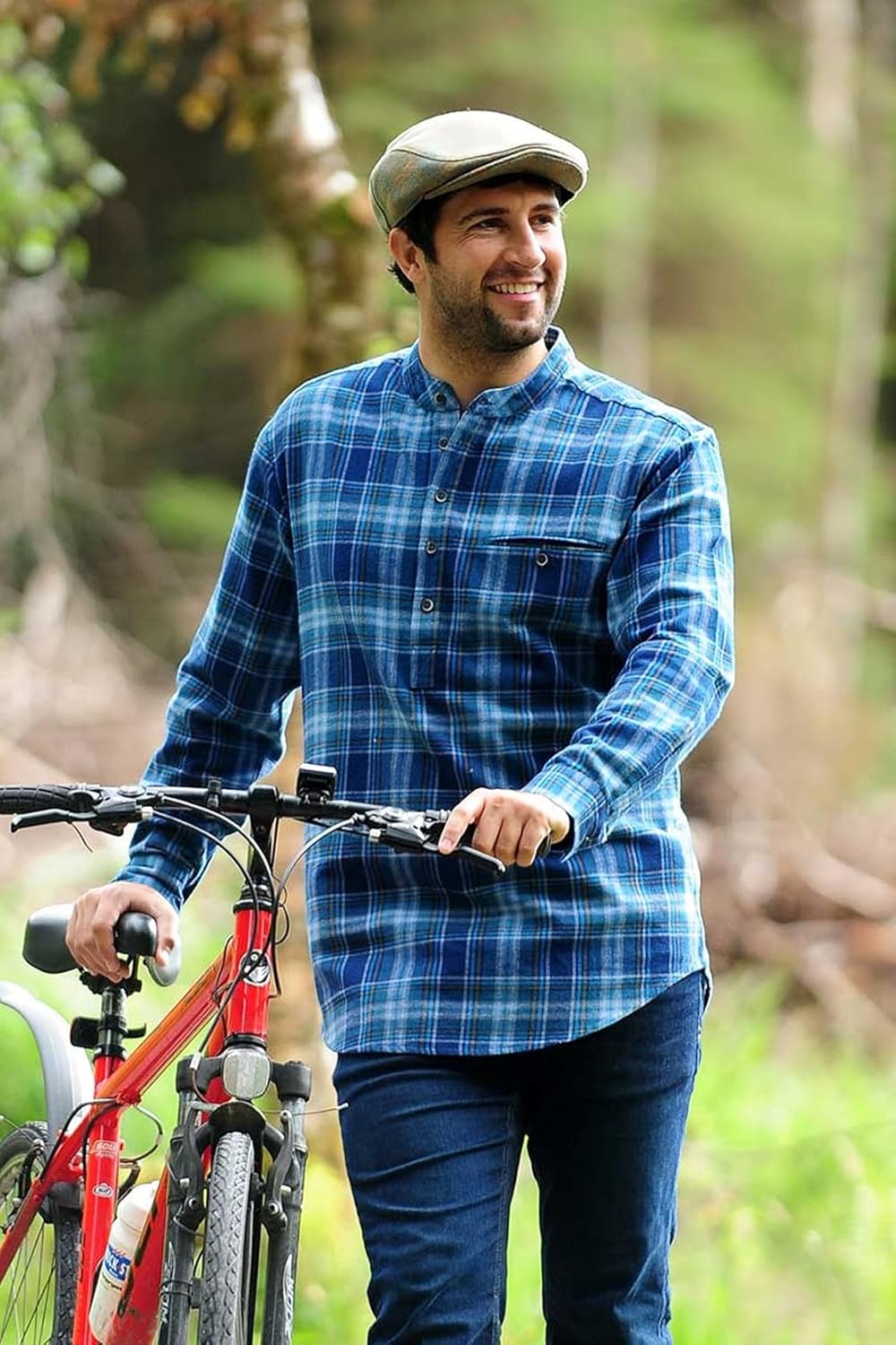 Lee Valley, Ireland Flannel Cotton Grandfather Shirt (US, Alpha, XX-Large, Regular, Regular, Blue and Navy Tartan) - Image 6