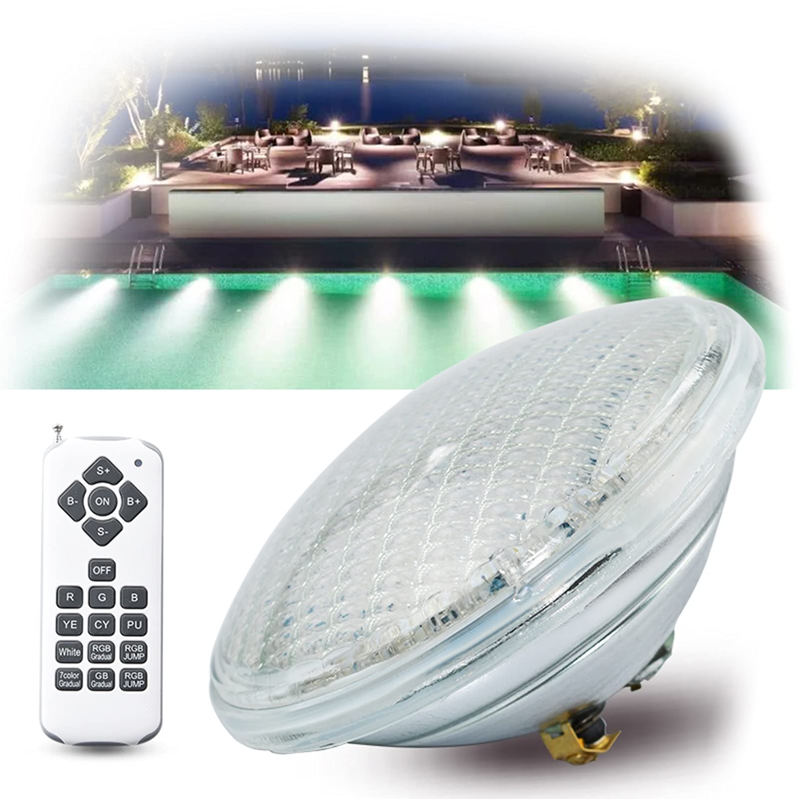 Ampoule LED Submersible Par56 RGBW Éclairage De Piscine 12V CA Applique Murale Sous-marine Encastrée IP68 Étanche(Size:25W)