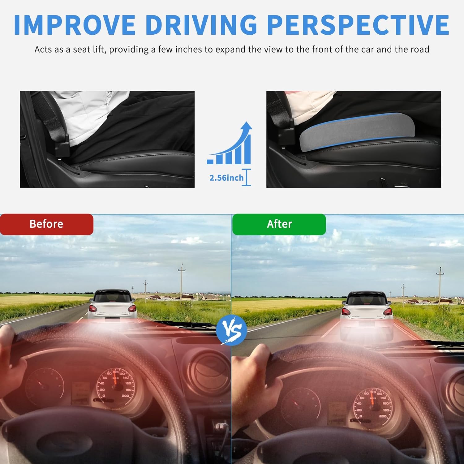 Nilight Car Seat Cushion Gray Velvet Gel Memory Foam Seats Soft and Comfortable Suitable for Daily Life and Driving Relieves Sciatica and Tailbone Pain Improves Drive Vision