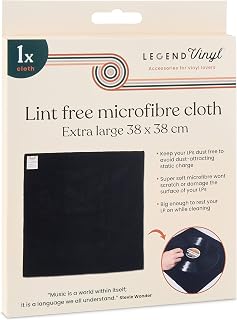 Legend Vinyl Extra Large Anti-static Vinyl Record Cleaning Cloth - 38cm X 38cm Microfibre Cleaning Cloth - Lint Free - Perfect for Placing Your Vinyl on Whilst Cleaning