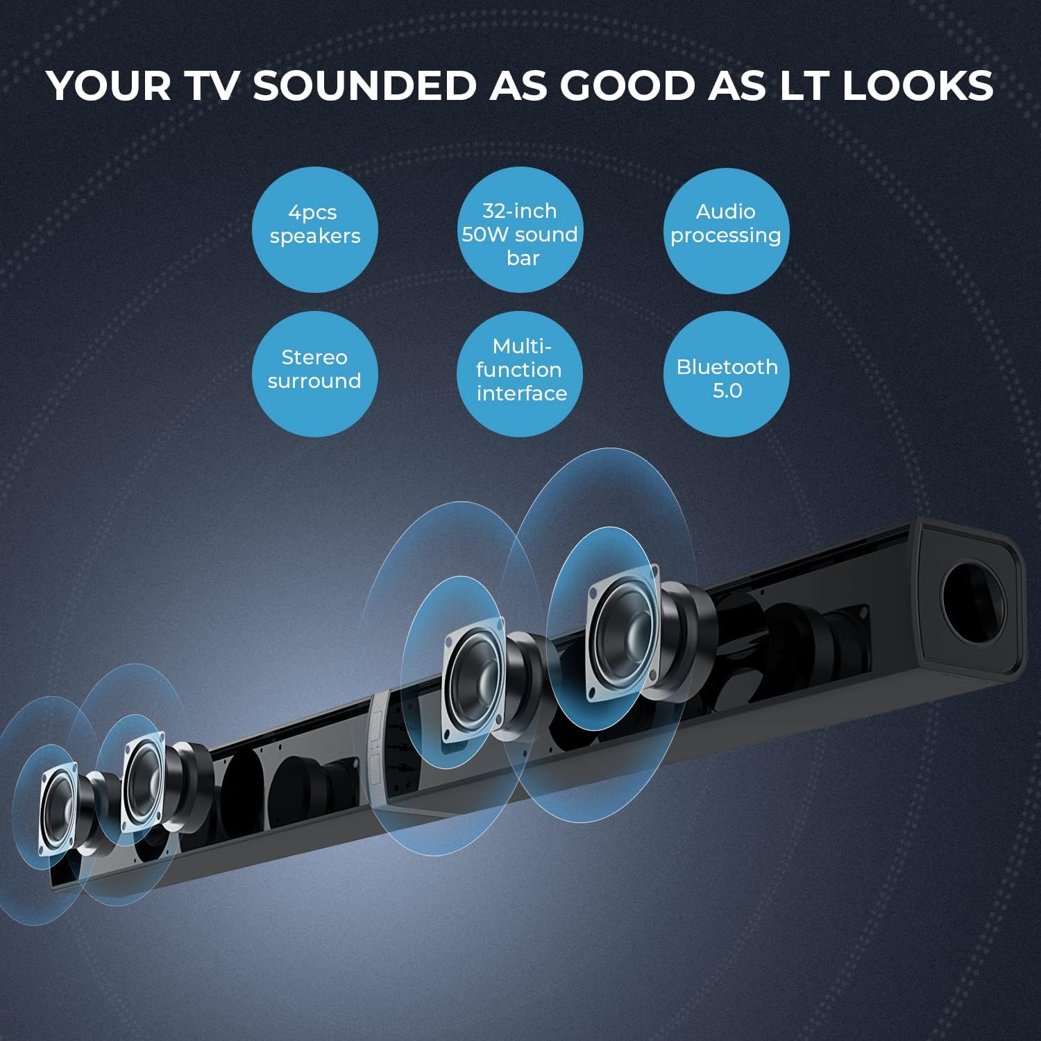 Buy Sound Bar,Detachable Sound Bars for TV with Surround Sound System