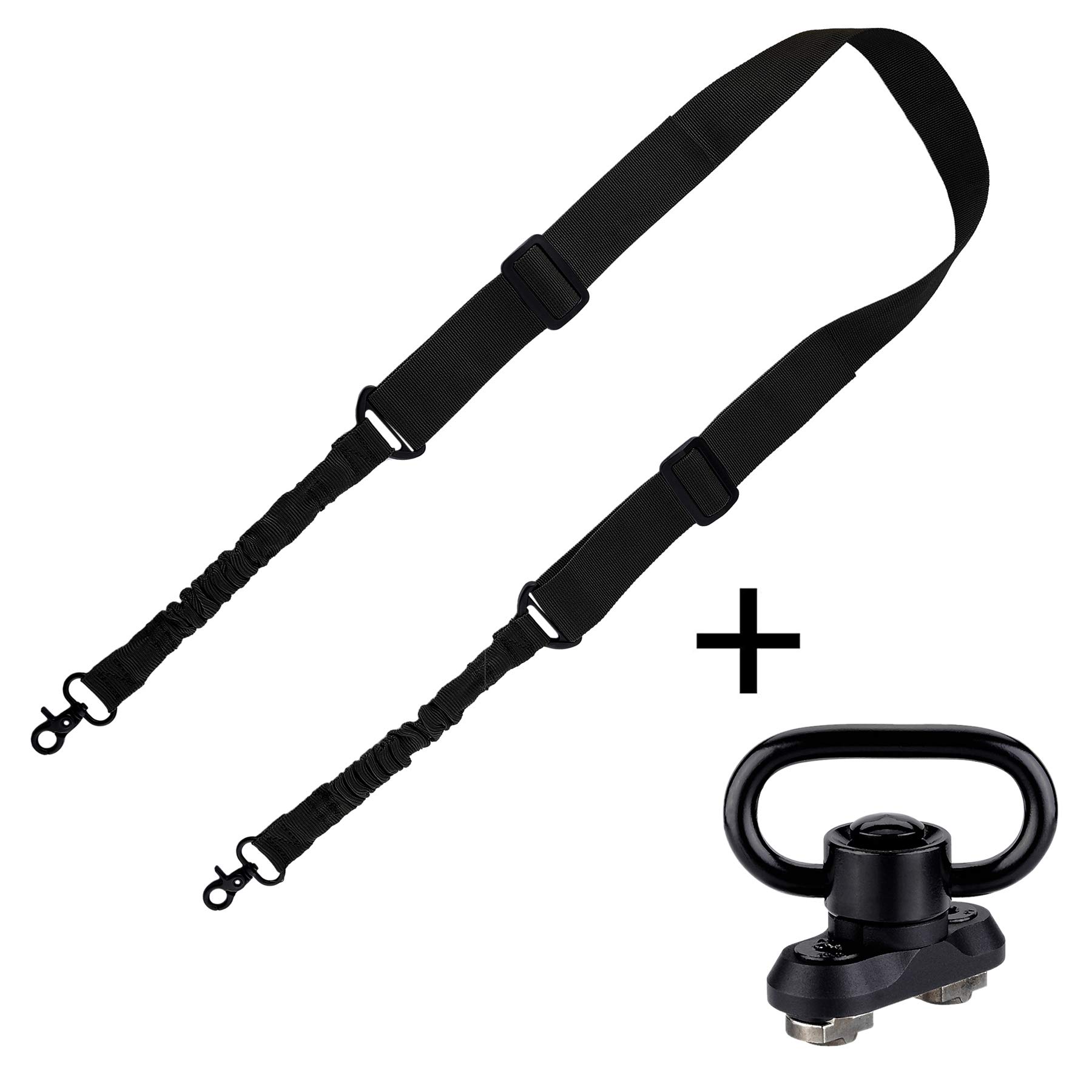 BOOSTEADY 2 Point Traditional Gun Sling Shoulder Strap Trigger Snap with QD Swivel Mount Adjustable