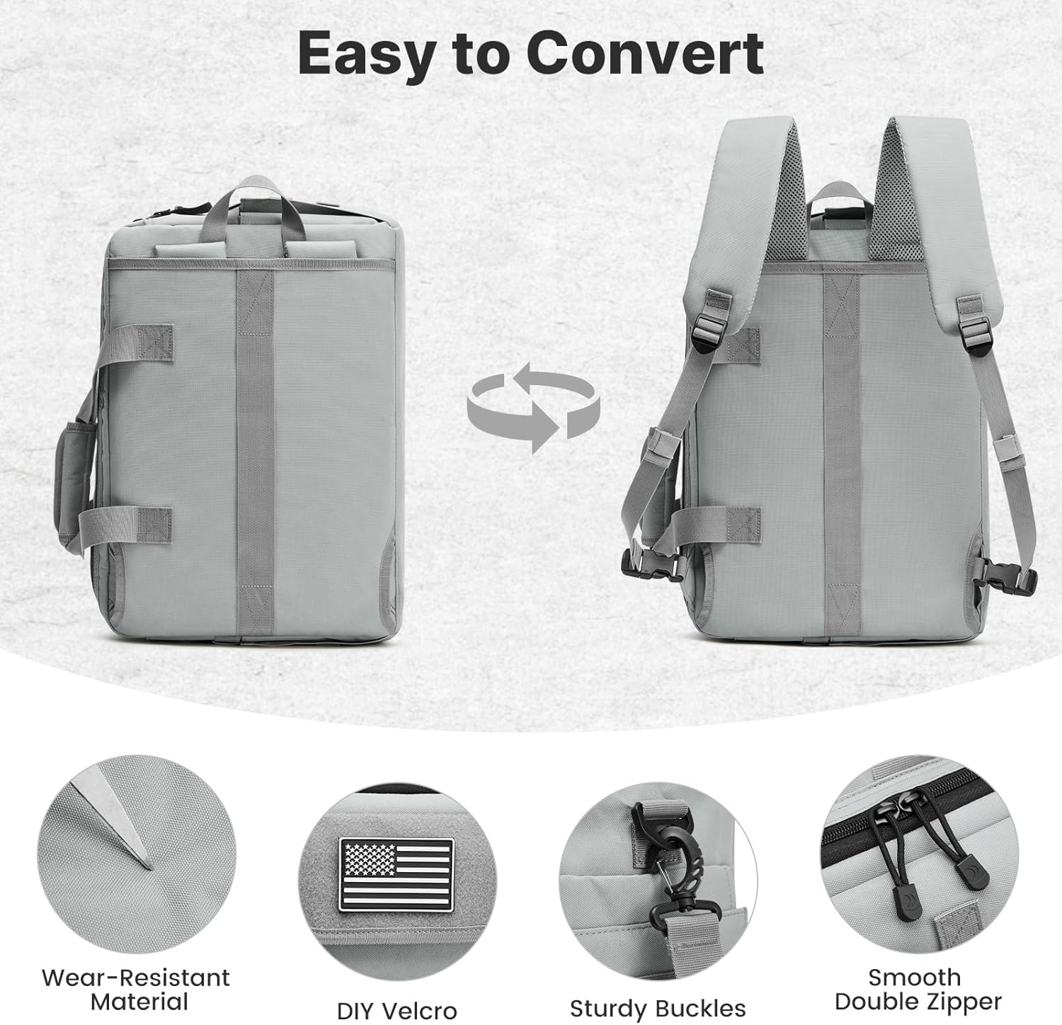 G4Free 17.3 Inch Laptop Messenger Bag for Men, 3-in-1 Backpack for Travel Work Weekender, Large Tactical Shoulder Bag