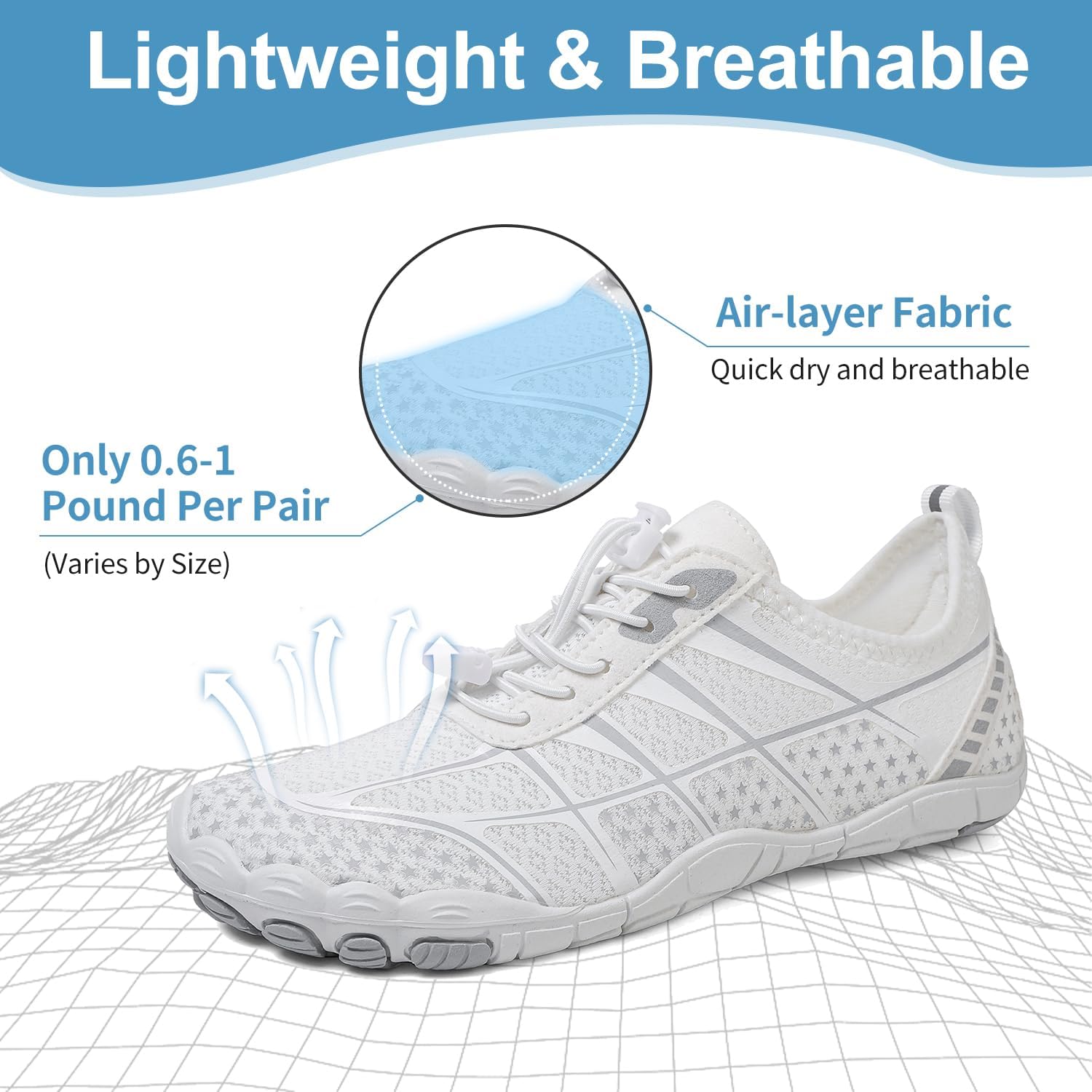 Hike Barefoot Shoes for Women Men Non-Slip Wide Toe Box Water Shoes Unisex Quick-Dry Zero-Drop Aqua Socks Womens Mens Breathable Hiking Walking Athletic Footwear