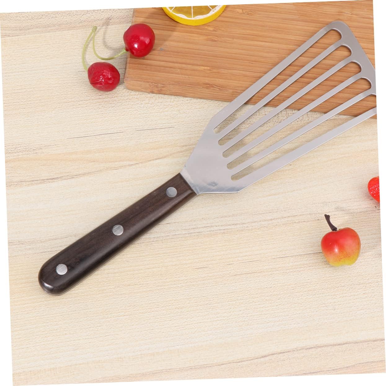 PRETYZOOM Stainless Steel Turner Grill Scraper Slotted for Release Perfect for Steak Fried Fish