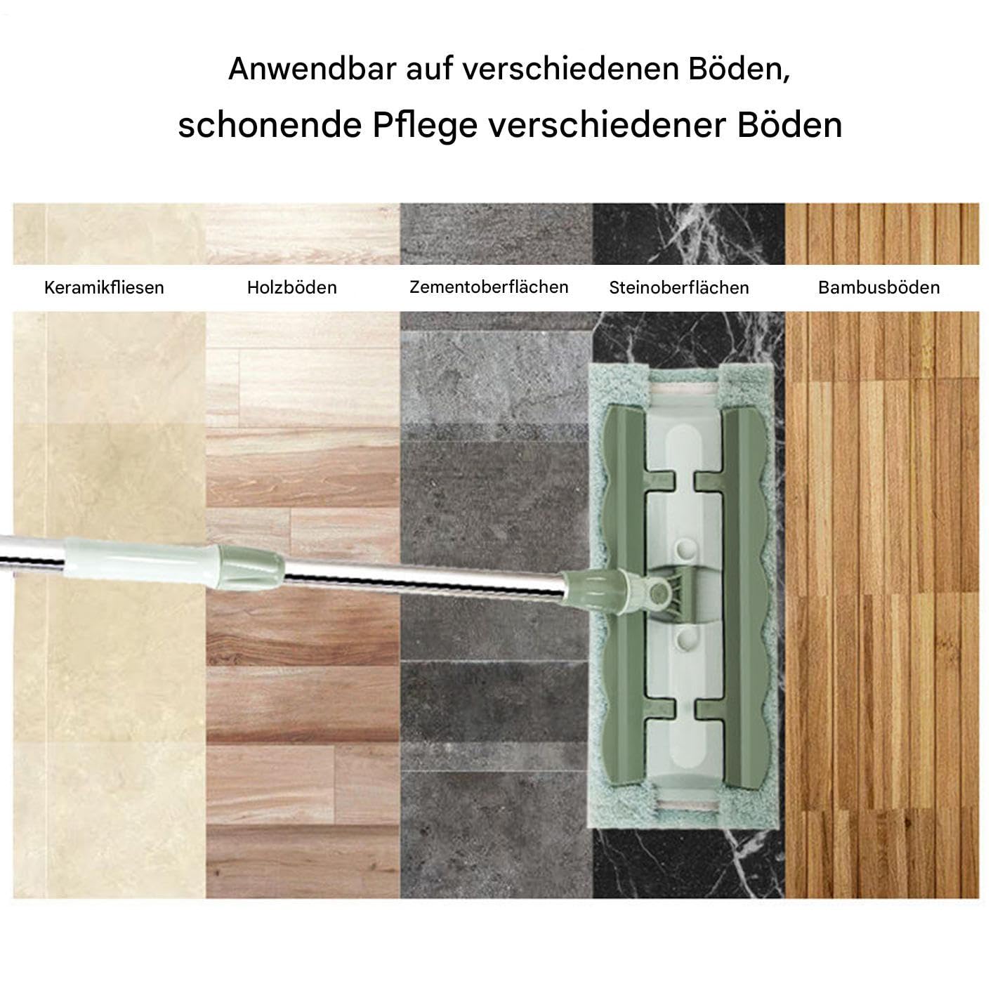 Mopa Para Suelos Madera Rotación 360 Grados, Mango Telescópico, Raspador | Mopa limpiadora con 4 almohadillas lavables Con Rascador De Polvo Para Cocina Baño Patio Baldosas Y Suelo Laminado