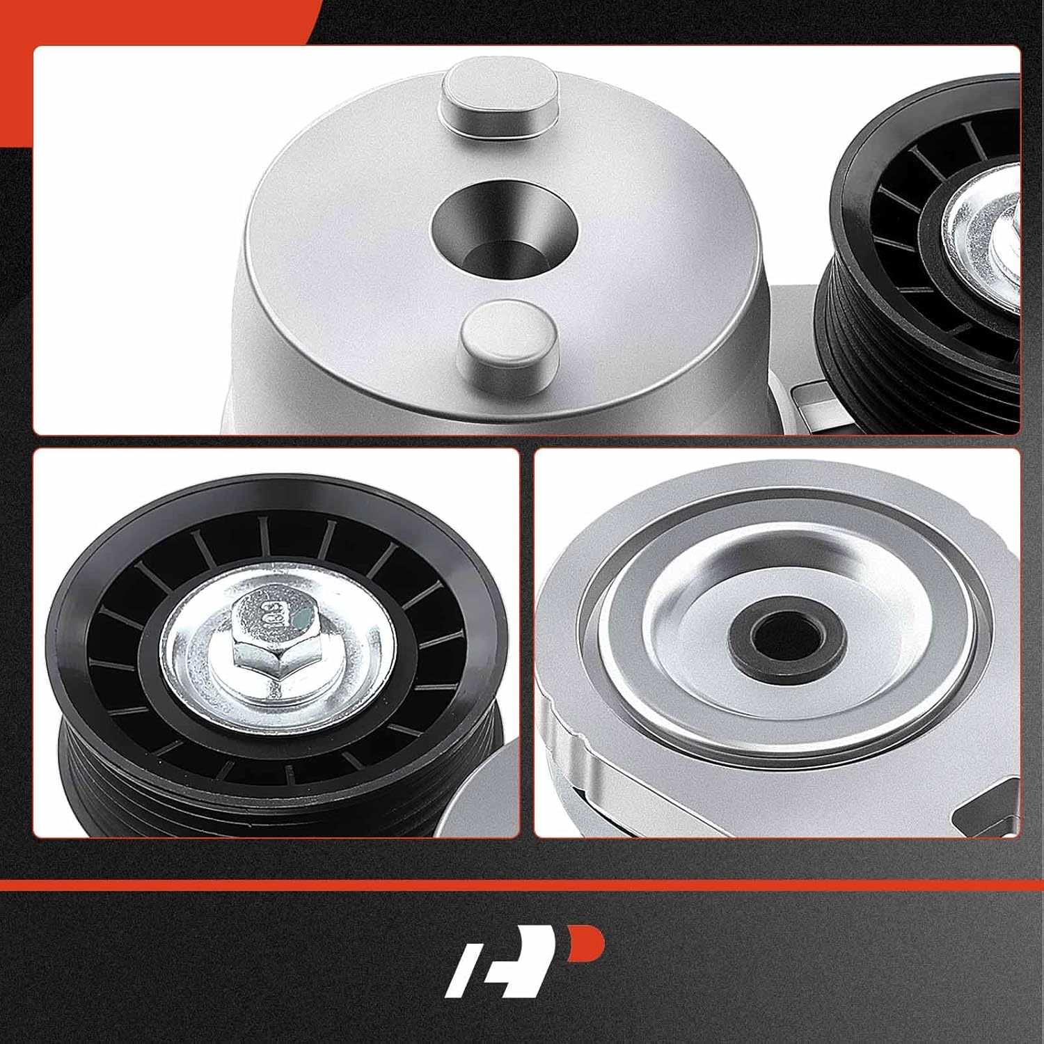 A-Premium Belt Tensioner Assembly with Pulley Compatible with Chevrolet Express Silverado 2500 3500 & GMC Savana Sierra 2500 3500 & Hummer H1, Replace# 97288625, 97329062