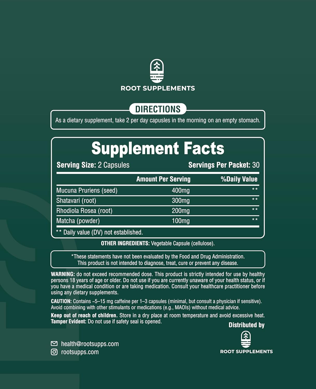 MoodLift Natural Mood Support Supplement - Dopamine & Adaptogen Blend with Mucuna Pruriens, Shatavari, Rhodiola Rosea & Matcha - Promotes Emotional Balance, Focus & Stress Relief - 60 Capsules - Image 2