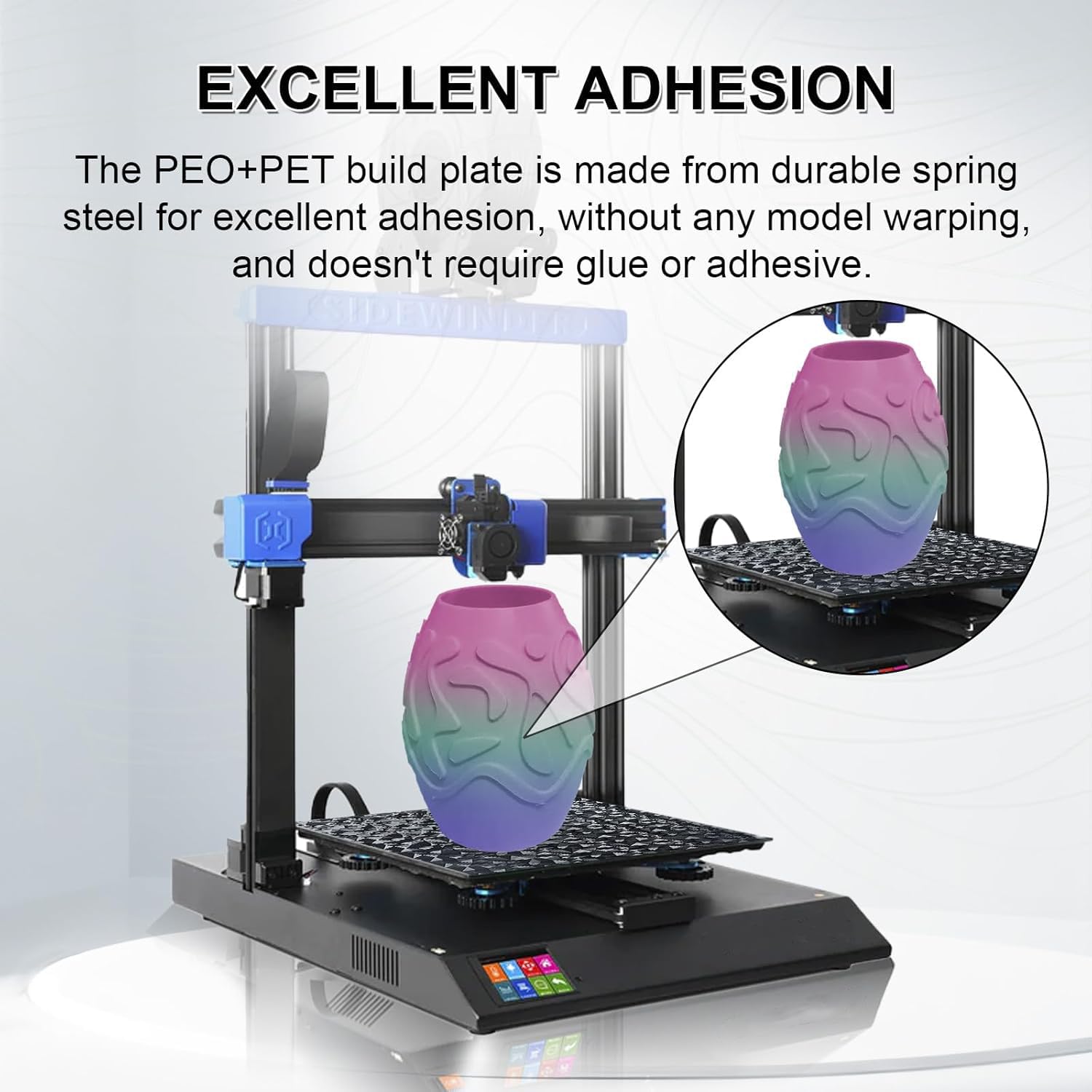 IdeaFormer Smooth PEO PET Spring Steel Piatto 310x310, Piatto di stampa flessibile in acciaio a molla PEO PET per stampante 3D per Artillery Sidewinder X1/X2, per Creality CR10/CR10 S, per Anet A8
