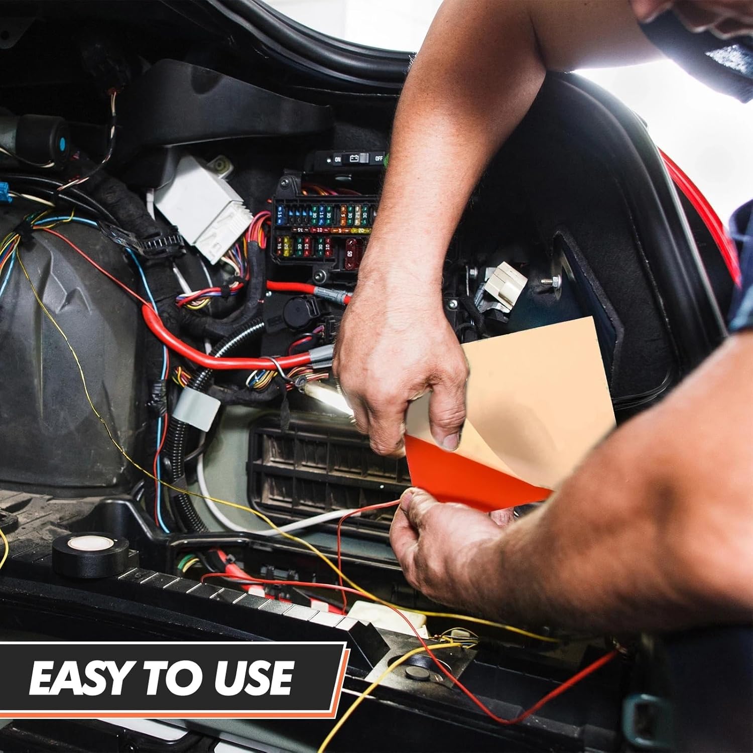 4 Pcs Silicone Car Engine Block Heater 4 x 5in 120V 150W Self Adhesive Oil Pan Heater Pad with 194°F Thermal Protector Silicone Heating Pad for Automotive Engine Accessories