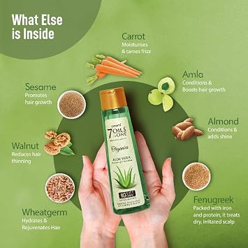 Emami 7-in-1 Hair Oil | with Aloe Vera | Hydrating & Nourishing Oil | Improves Hair Health | Reduces Split Ends | Provides Soft & Shiny Hairs | 6.76 Fl Oz/200ml