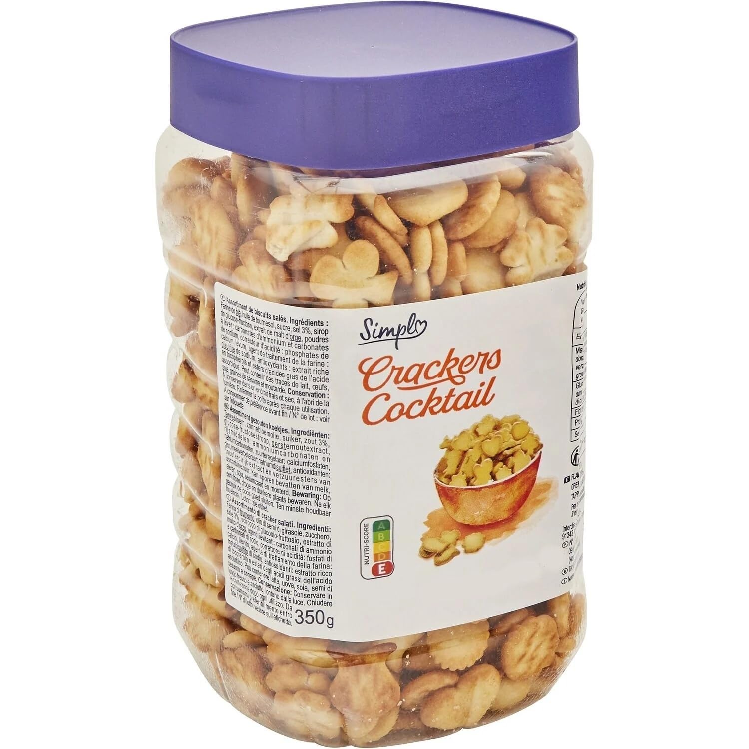 SIMPL - Biscuits apéritif crackers cocktail - Assortiment - la boite de 350g - Le Lot De 4