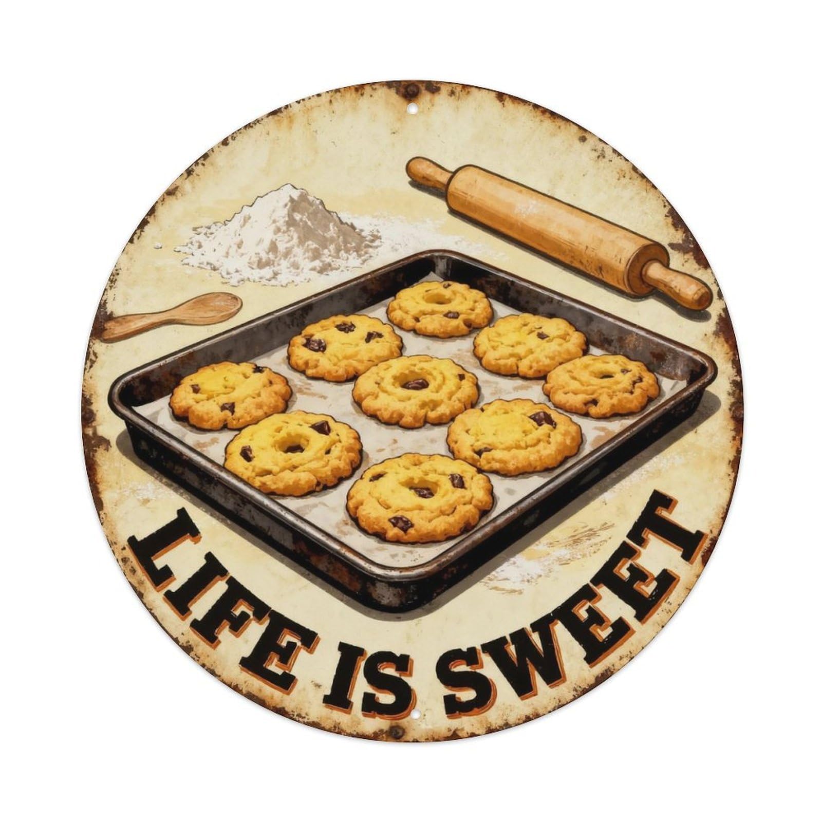 Life Is Sweet Metal Tin Sign Plaque