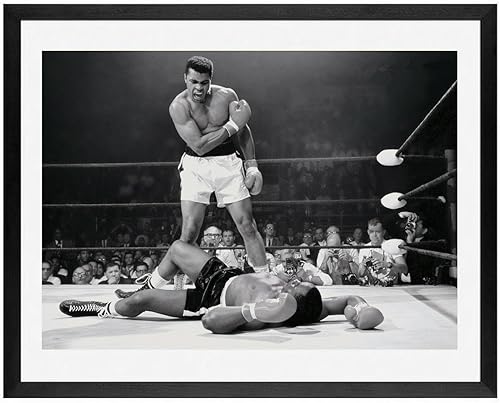 Miniatura 3 de Muhammad Ali - Pósters enmarcados contra Sonny Liston - Marco de fotos de 14 x 18 pulgadas
