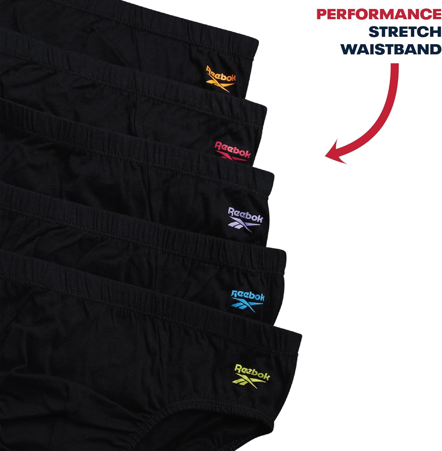 Reebok Low Rise Mens Briefs - 5 Pack Soft Cotton Underwear with Supportive Contour Pouch - Supportive Fit for Everyday Wear - Image 5