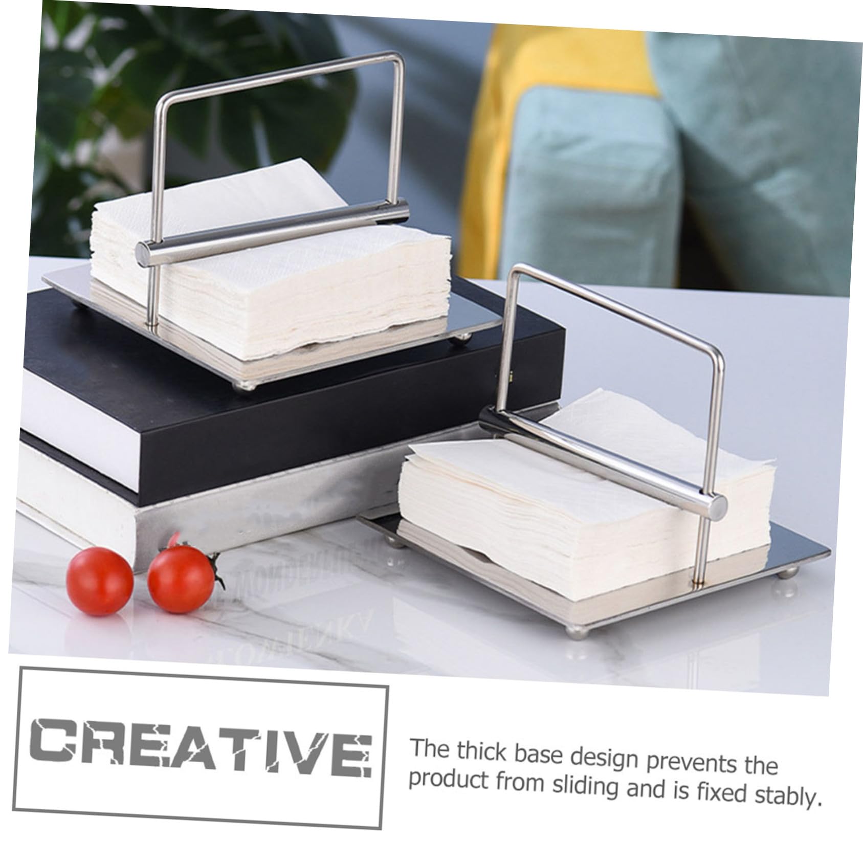 Toddmomy Soporte de Servilletas de Acero Inoxidable Moderno para Mesa Dispensador Resistente y Práctico para Hogar Hoteles y Restaurantes