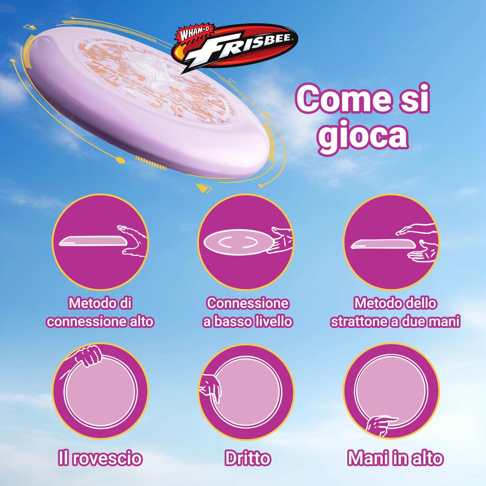 Wham-O Frisbee Freestyle Disc 160g 26,67cm PE Resistente e Flessibile per Spiaggia all'aperto