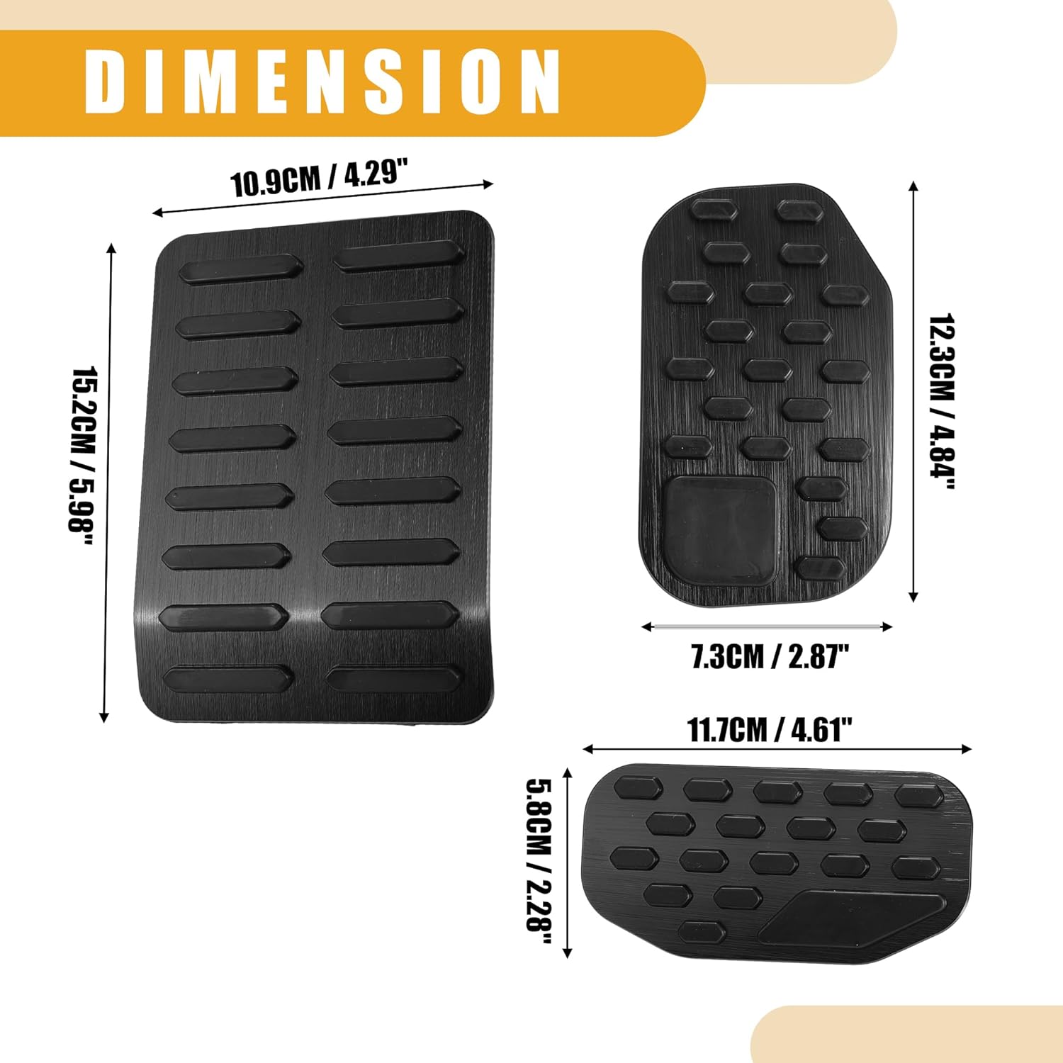 Pedal Pads - Auto Brake and Gas Accelerator Pedal Pads Rest Pedal Cover - for Ford F-150 2021-2023 Metal Plastic Black Red - 1 Set