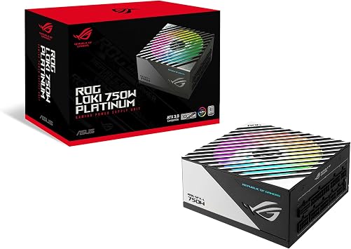 ASUS ROG Loki SFX-L 750W Platinum Fully Modular Power Supply, 80+ Platinum, Lambda A Certified, 120 mm PWM ARGB Fan, Aura Sync, ATX 3.0 Compatible, PCIe 5.0 Ready