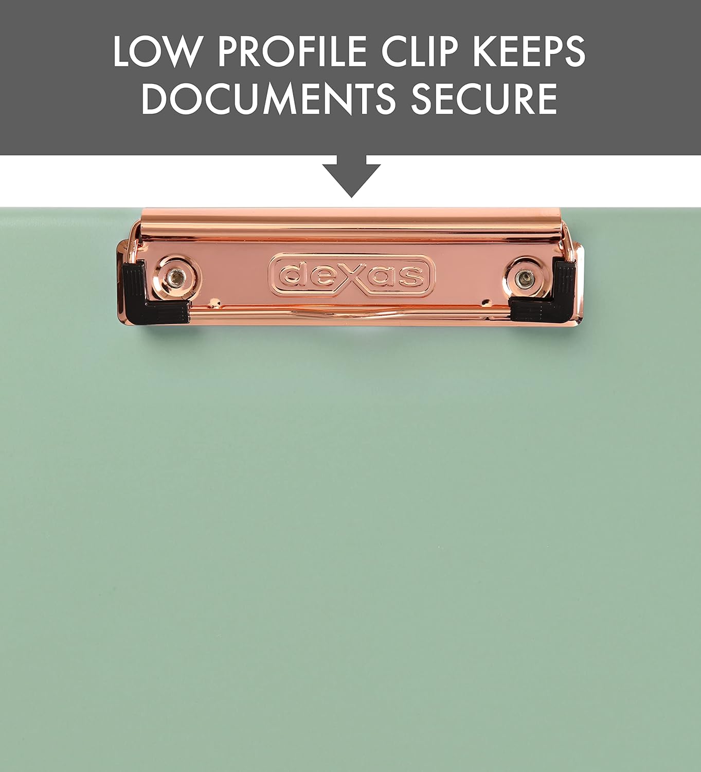Dexas Slimcase 2 Storage Clipboard with Side Opening, 12.5 x 9.5 inches, Sea Foam Green with Rose Gold Clip 3517R-5503 : Office Products