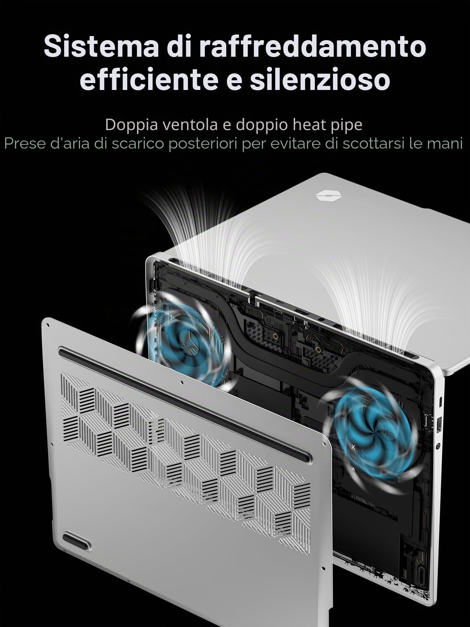 Computer portatile, schermo QHD+ da14" (2880x1800)Ryzen 7 H255 (8 core/16 thread, fino a 4,9 GHz), 32 GB di RAM LPDDR5, SSD da 1TB(espandibile fino a 8 TB) lettore di impronte digitali, grigio
