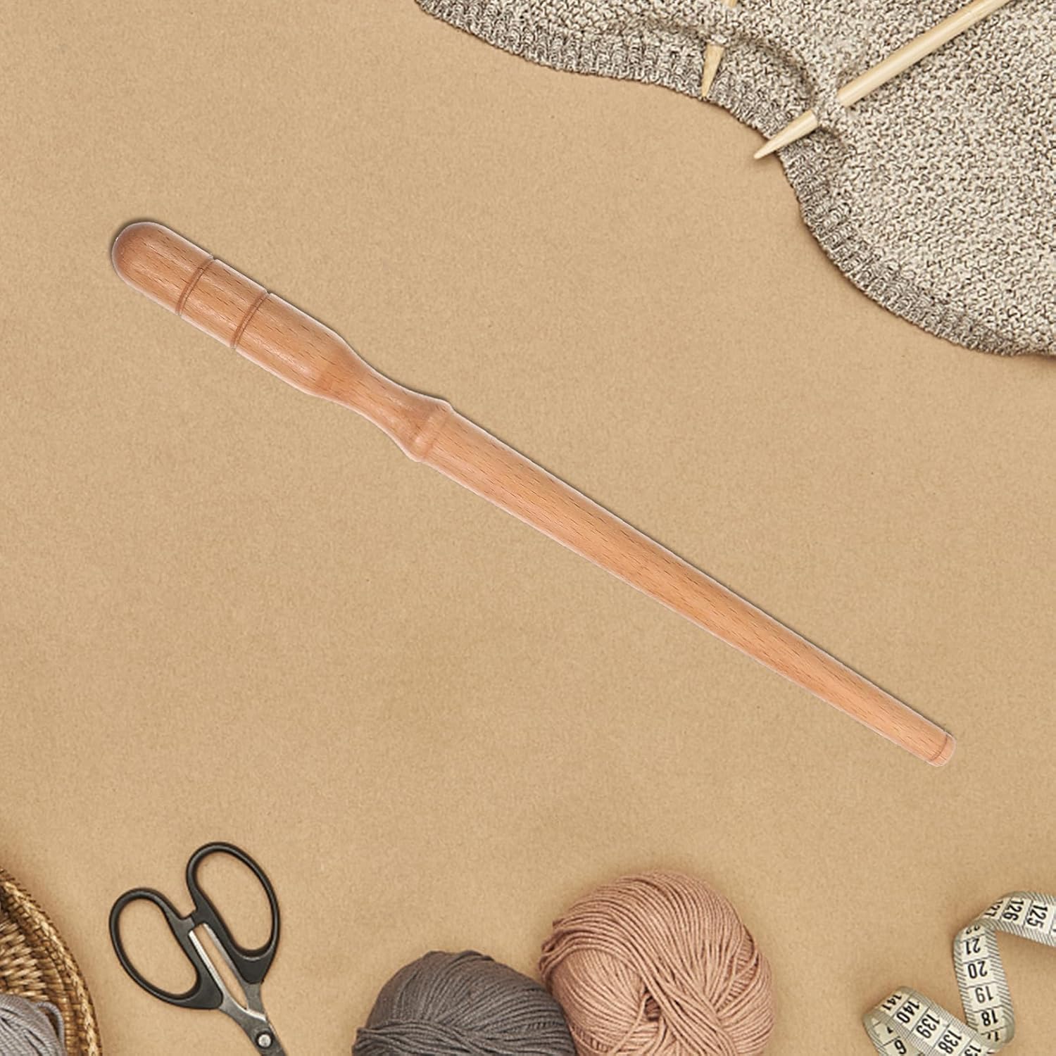 Hohopeti Yarn Winding Device Yarn Ball Winder Stick Wire Winding Stick for Home DIY Knitting Supplies