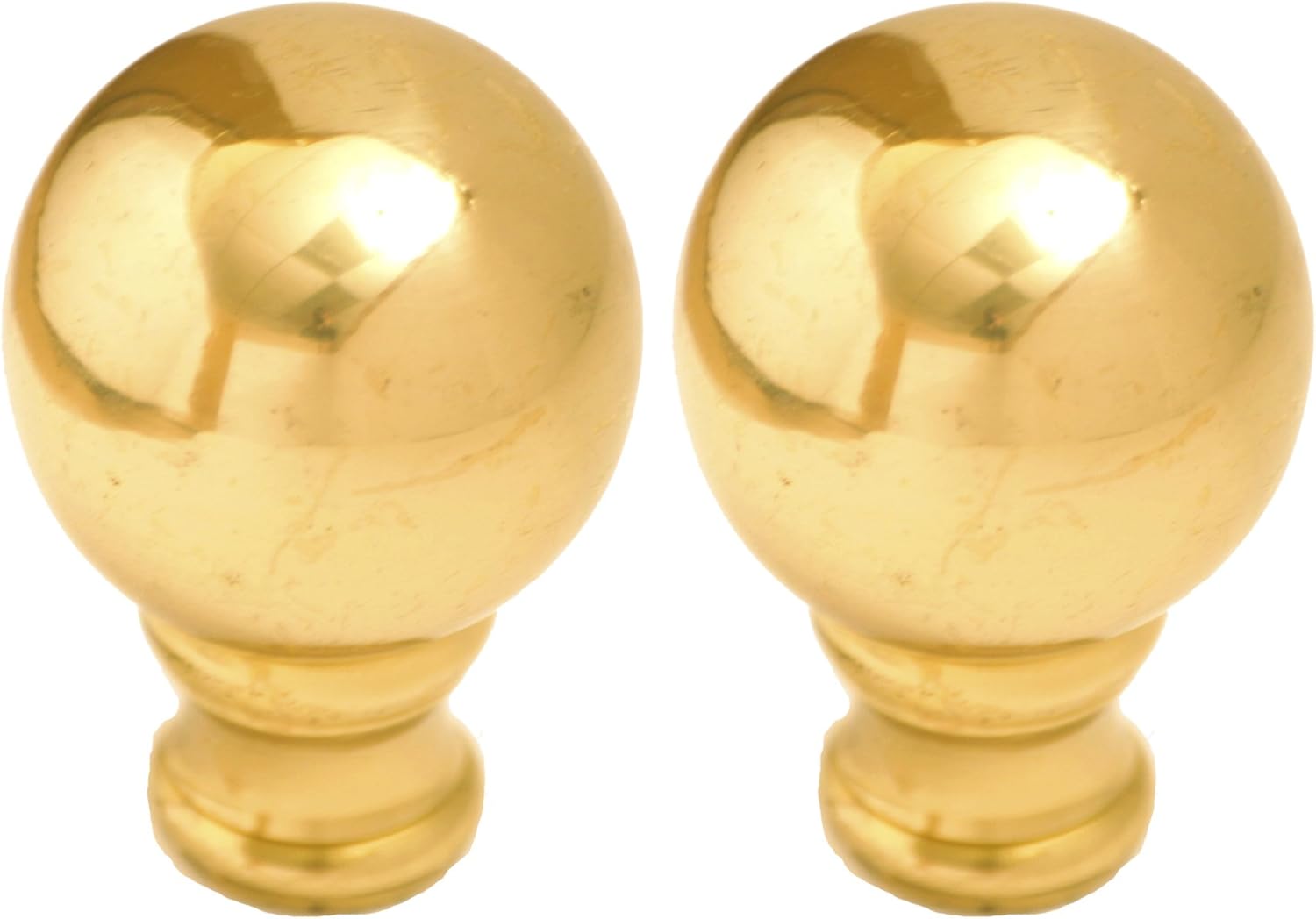 Royal Designs Medium Ball Lamp Finial for Lamp Shade- Antique Brass Set of 2