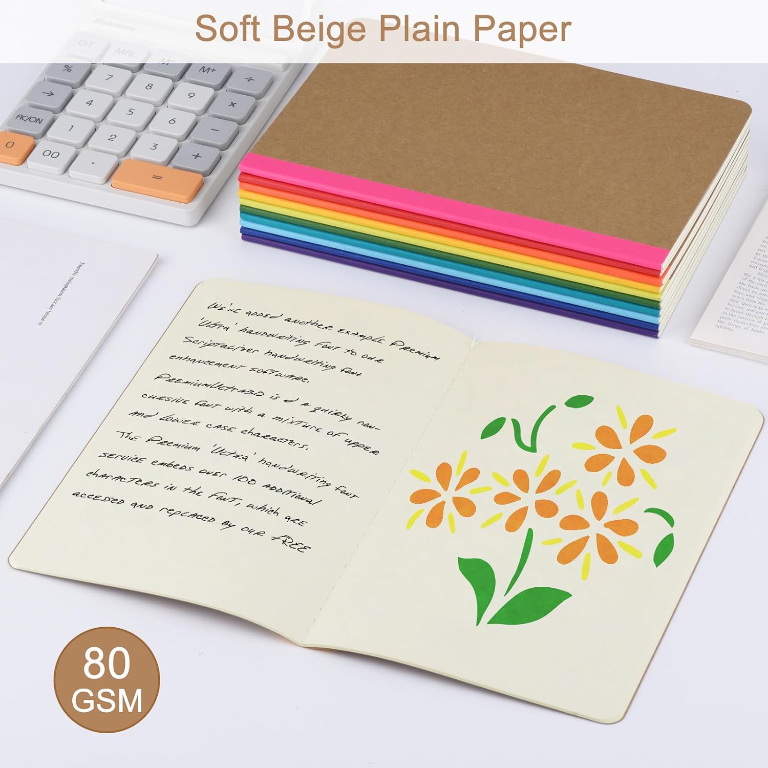 ZCZN 20 Pack Blank Notebooks Bulk, A5 Journals for Work, Drawing, 10 Colors image 5