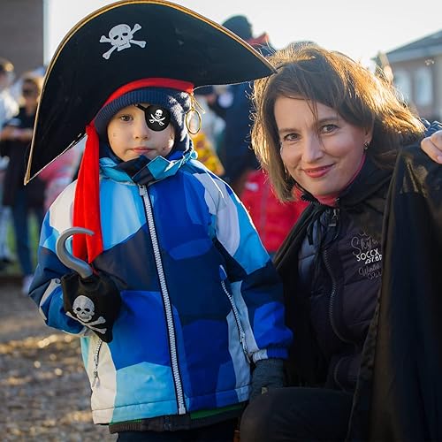 Miniatura 3 de Parche de ojo de pirata para adultos y niños, parche médico de calavera pirata con aretes dorados, parche de ojo 3D para fiesta de disfraces de