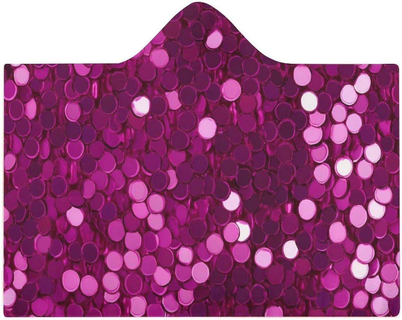 Bright Rose Red Sequins Pattern Fashion Wearable Blanket Hoodie Fleece Throw Cloak Robe Unisex