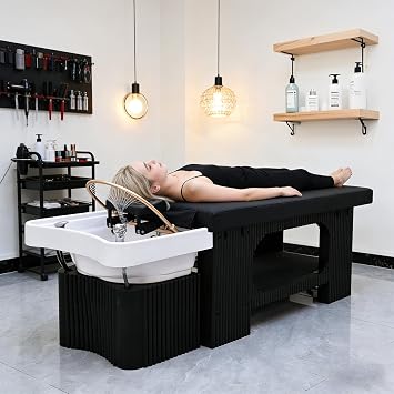 Professional Grade Luxury Head Spa Bed - All-in-One Shampoo Bowl Unit with Water Circulation, Steam Fumigation & Light Therapy - Multi-Functional Massage Table for Home Spa & Salon Use