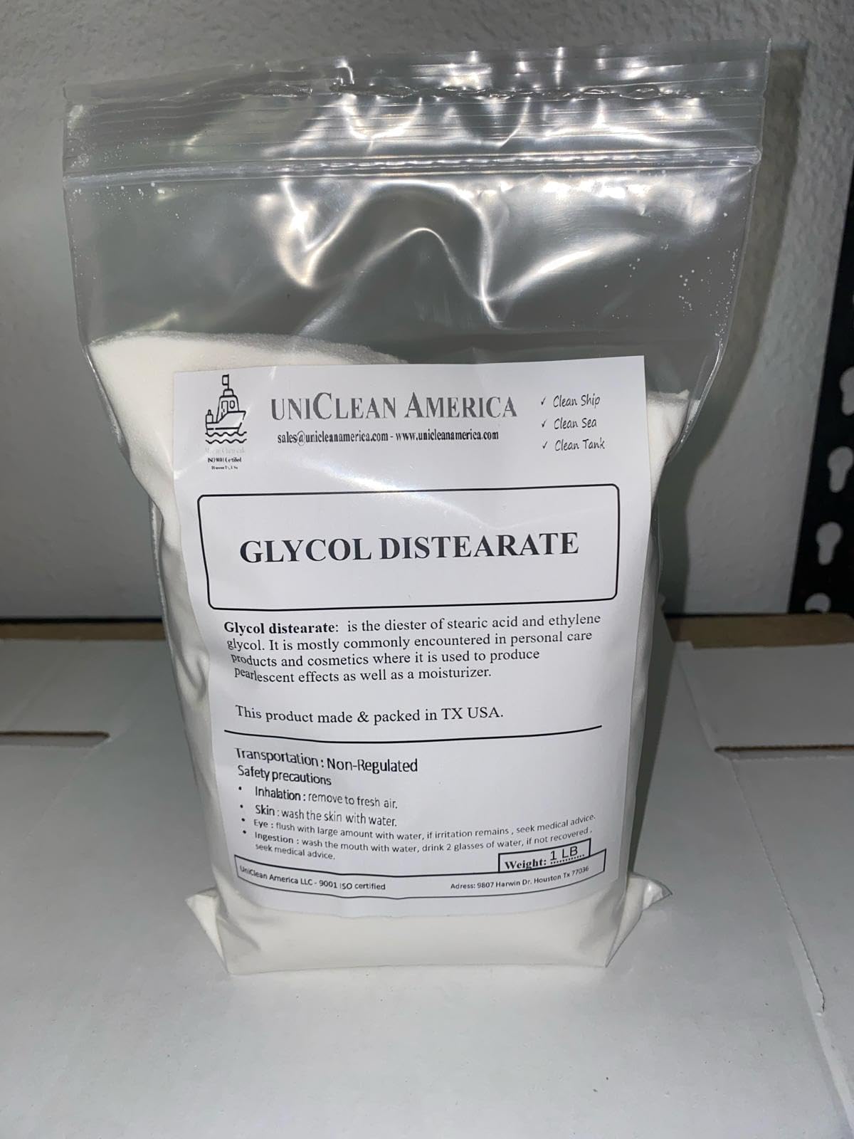 Glycol Distearate l - High Purity - for Industrial & Beauty Use – Made in USA – Weight 2lb