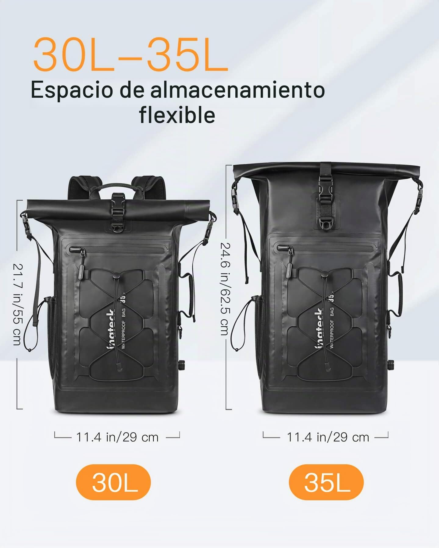 Inateck Mochila de Ciclismo de Gran Capacidad Organizador Multifuncional Impermeable para Bicicletas con Correa para el Hombro Desmontable para IR en Bicicleta, de excursión y al Aire Libre